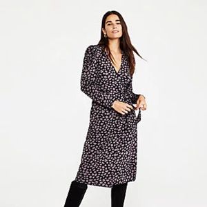 Ann Taylor Giraffe Print Matte Jersey Wrap Dress
